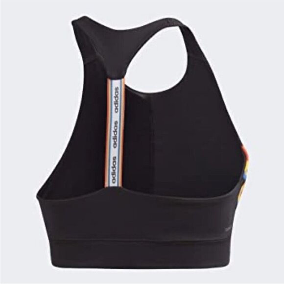 Adidas x Farm Rio Black Stripe Multi Sports Bra Crop Top - Picture 13 of 15